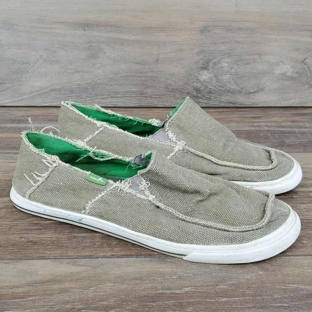 Sanuk mens Loafer slip on flats keds shoes sz 6